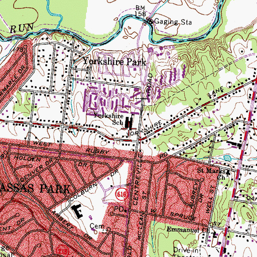 Topographic Map of Yorkshire Elementary School, VA