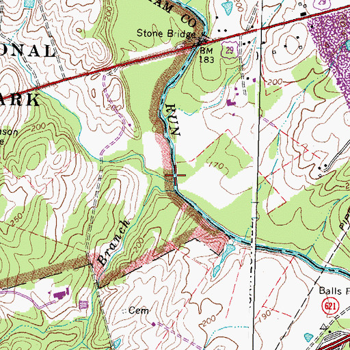 Topographic Map of Youngs Branch, VA