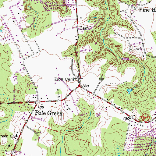 Topographic Map of Zion Cemetery, VA