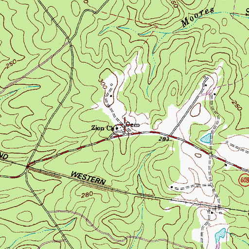 Topographic Map of Zion Church, VA