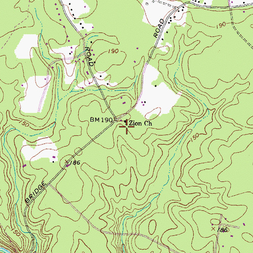 Topographic Map of Zion Church, VA