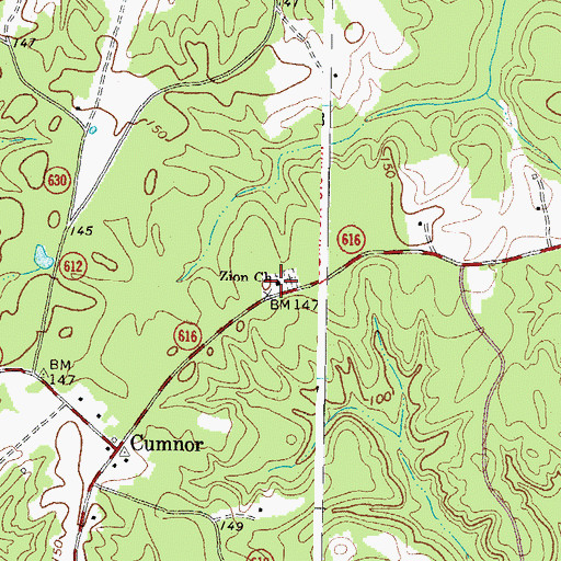 Topographic Map of Zion Church, VA