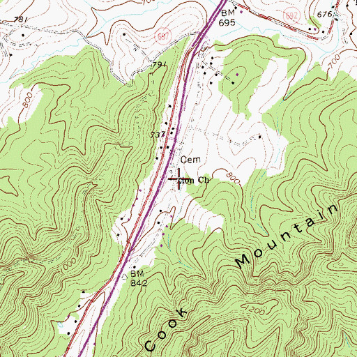 Topographic Map of Zion Church, VA