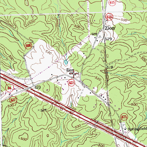 Topographic Map of Zion Church, VA