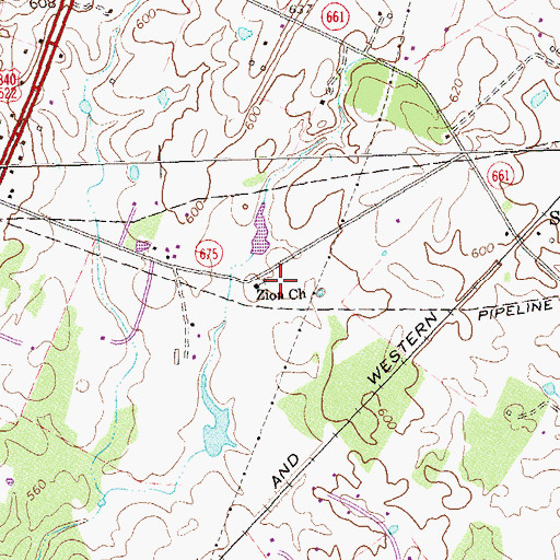 Topographic Map of Zion Church, VA