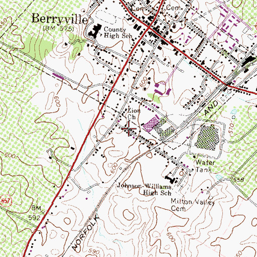 Topographic Map of Zion Church, VA
