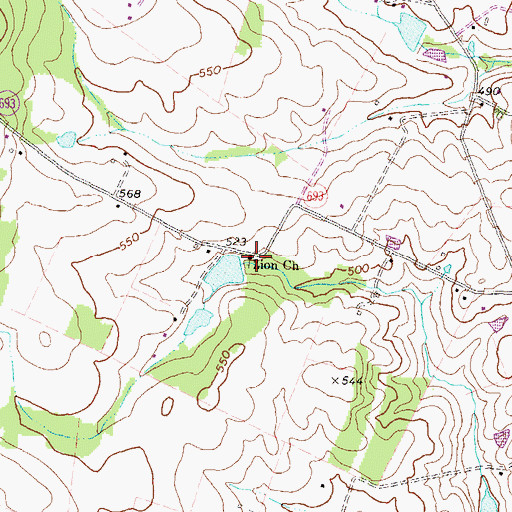 Topographic Map of Zion Church, VA