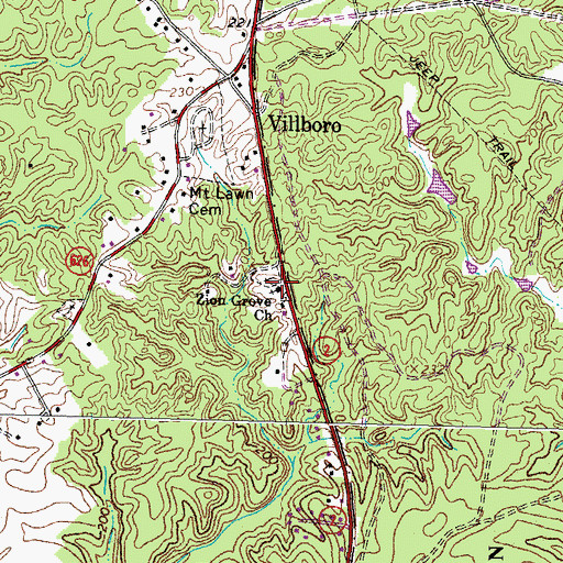 Topographic Map of Zion Grove Church, VA