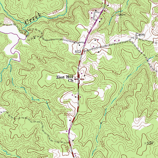 Topographic Map of Zion Hill Church, VA