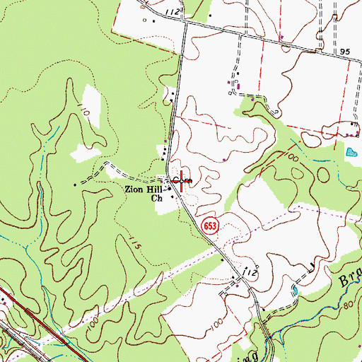 Topographic Map of Zion Hill Church, VA
