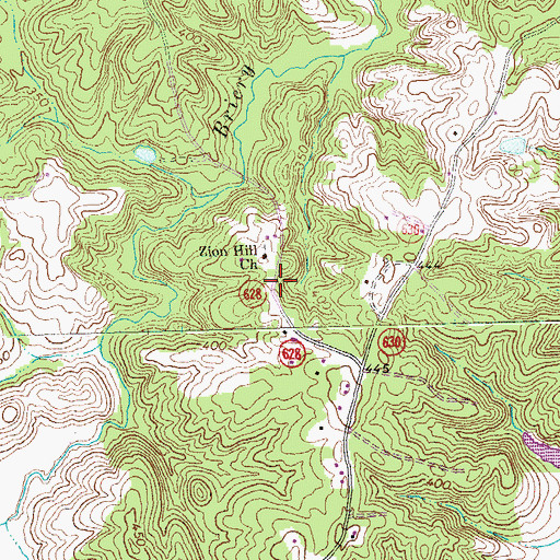 Topographic Map of Zion Hill Church, VA