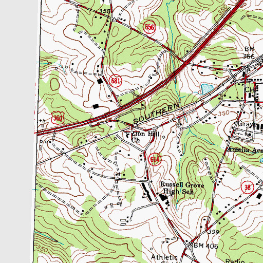 Topographic Map of Zion Hill Church, VA