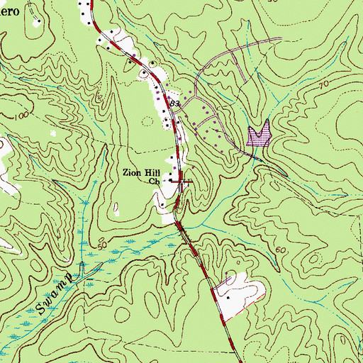 Topographic Map of Zion Hill Church, VA