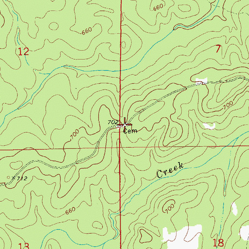 Topographic Map of Holstun Cemetery, AL