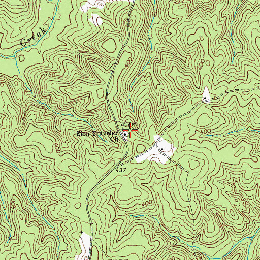 Topographic Map of Zion Traveler Church, VA