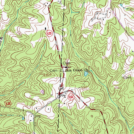 Topographic Map of Zion Union Church, VA