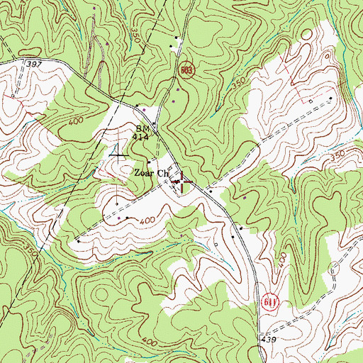 Topographic Map of Zoar Church, VA