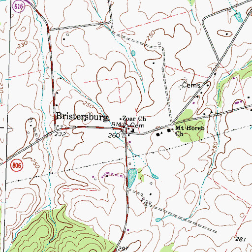Topographic Map of Zoar Church, VA