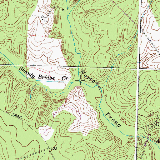 Topographic Map of Shanty Bridge Creek, VA