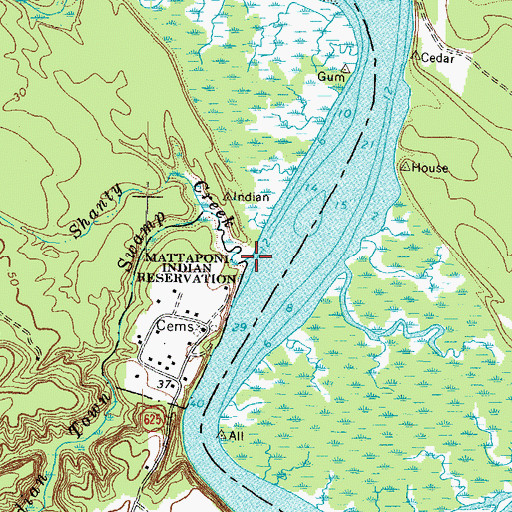 Topographic Map of Shanty Creek, VA