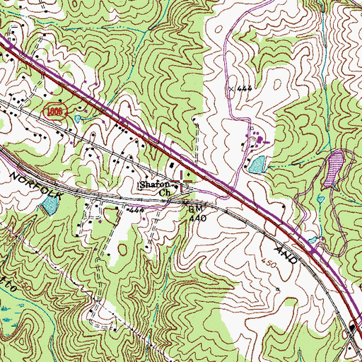 Topographic Map of Sharon Church, VA