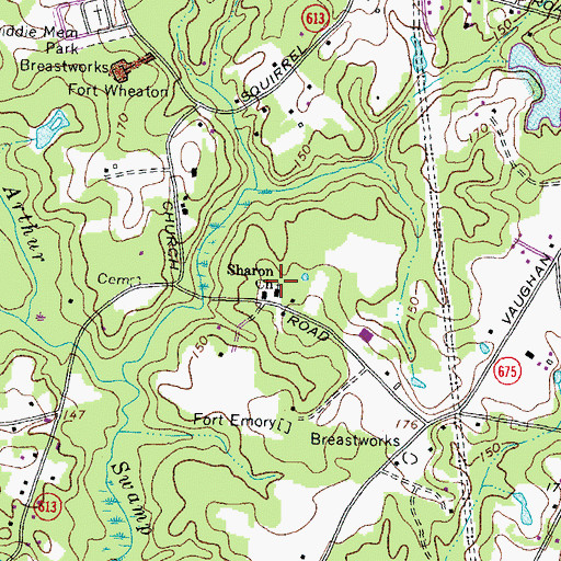 Topographic Map of Sharon Church, VA