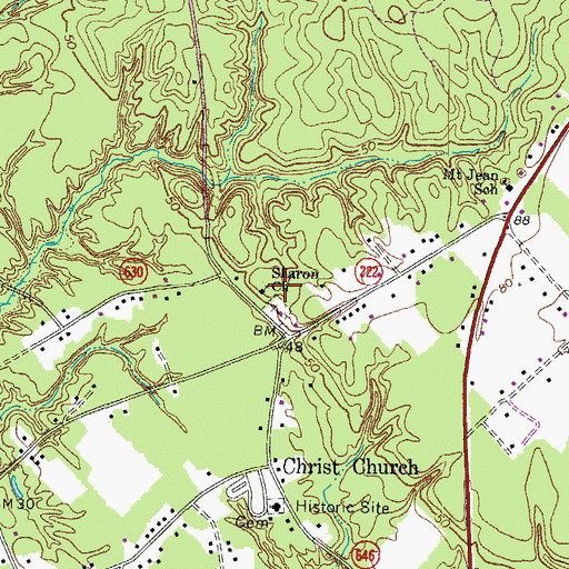 Topographic Map of Sharon Church, VA