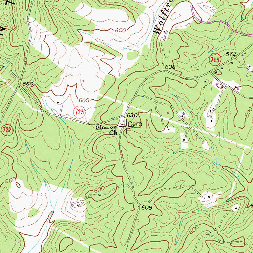 Topographic Map of Sharon Church, VA