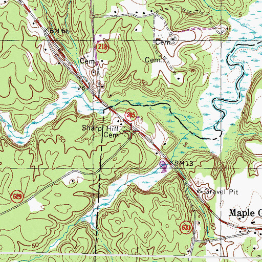 Topographic Map of Sharp Hill Cemetery, VA