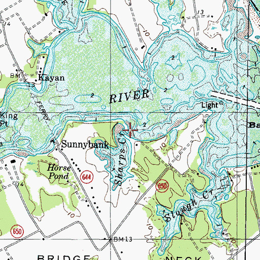 Topographic Map of Sharps Creek, VA