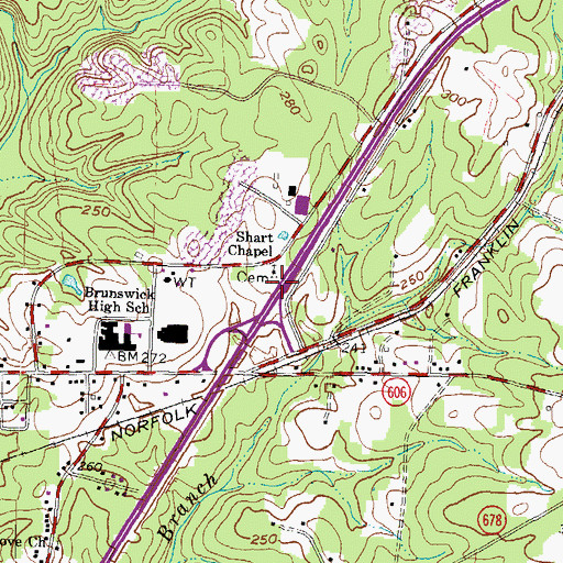 Topographic Map of Shart Chapel, VA
