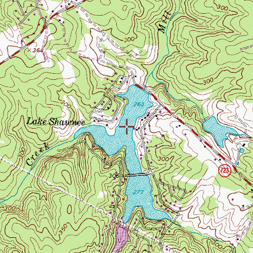 Topographic Map of Lake Shawnee, VA