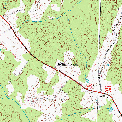 Topographic Map of Shelfar School, VA