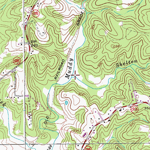 Topographic Map of Shelton Branch, VA