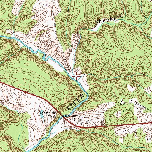 Topographic Map of Shepherd Creek, VA