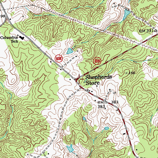 Topographic Map of Shepherds Store, VA