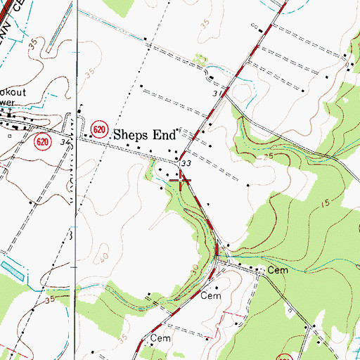 Topographic Map of Sheps End, VA