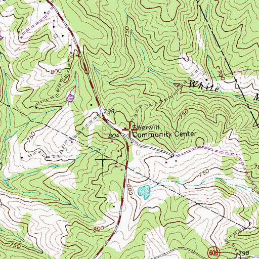 Topographic Map of Sherwill Community Center, VA
