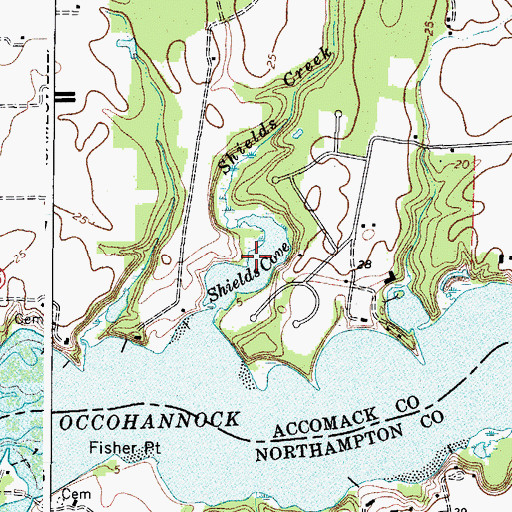 Topographic Map of Shields Cove, VA