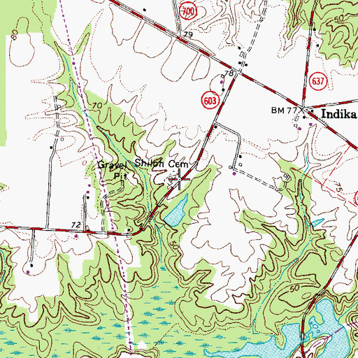 Topographic Map of Shiloh Cemetery, VA