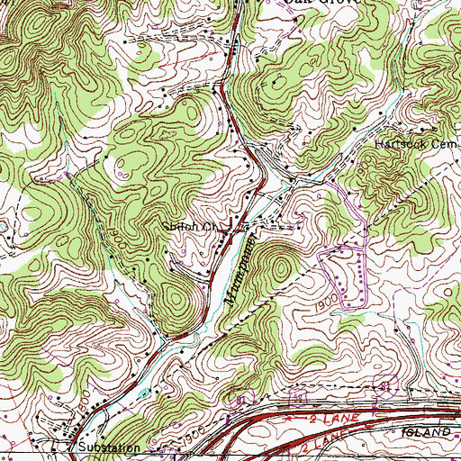 Topographic Map of Shiloh Church, VA