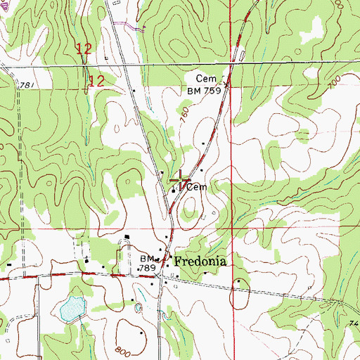 Topographic Map of New Hope Cemetery, AL