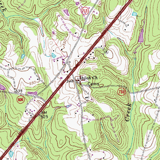 Topographic Map of Shiloh Church, VA