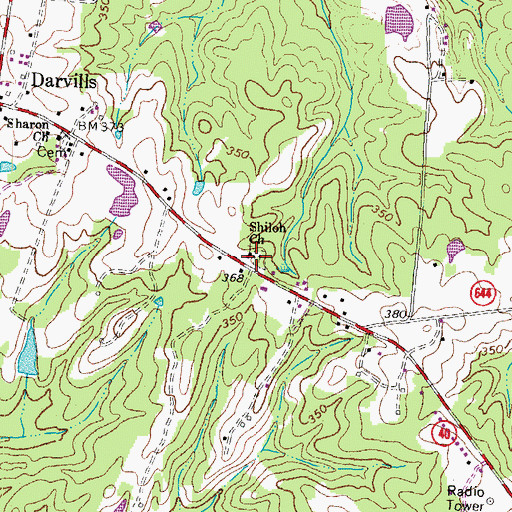 Topographic Map of Shiloh Church, VA