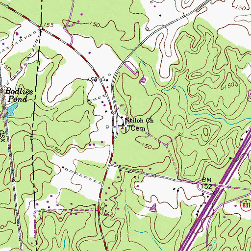 Topographic Map of Shiloh Church, VA