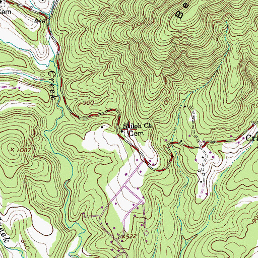 Topographic Map of Shiloh Church, VA