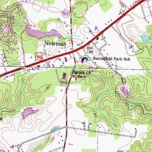 Topographic Map of Shiloh Church, VA