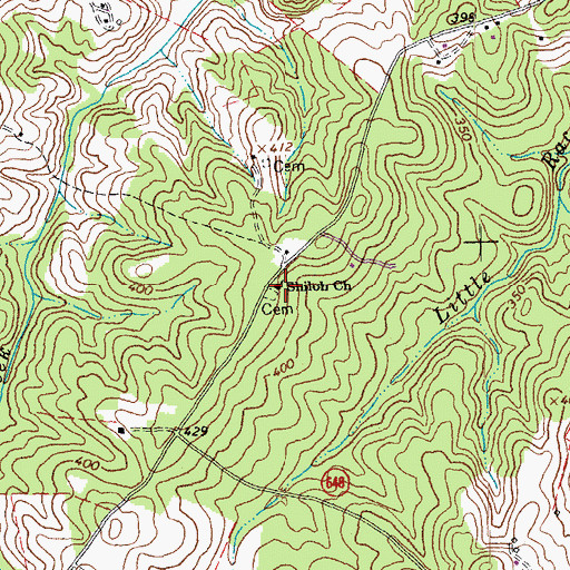 Topographic Map of Shiloh Church, VA