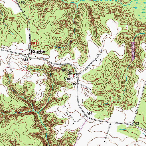 Topographic Map of Shiloh Church, VA