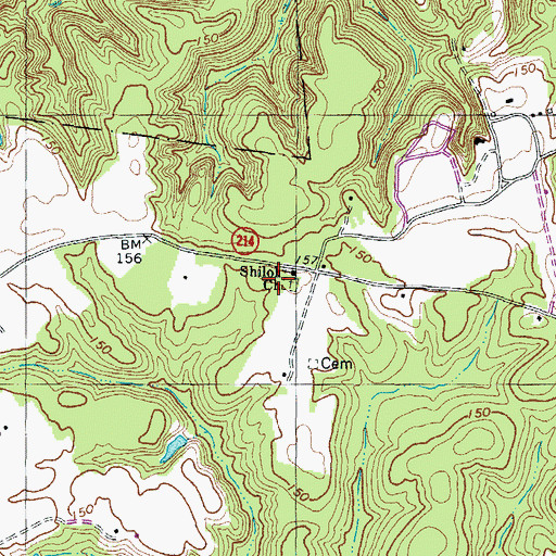 Topographic Map of Shiloh Church, VA